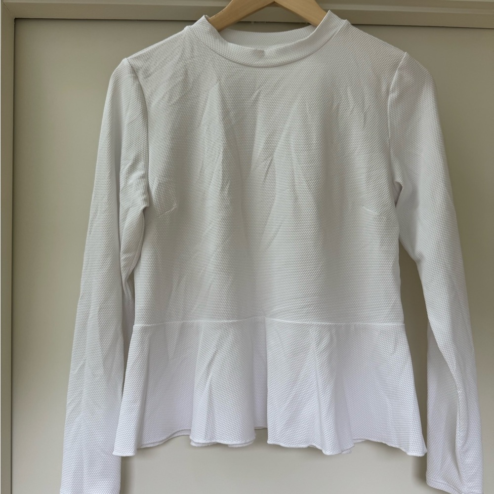Spanx Rashguard. White Size M. Peplum style.